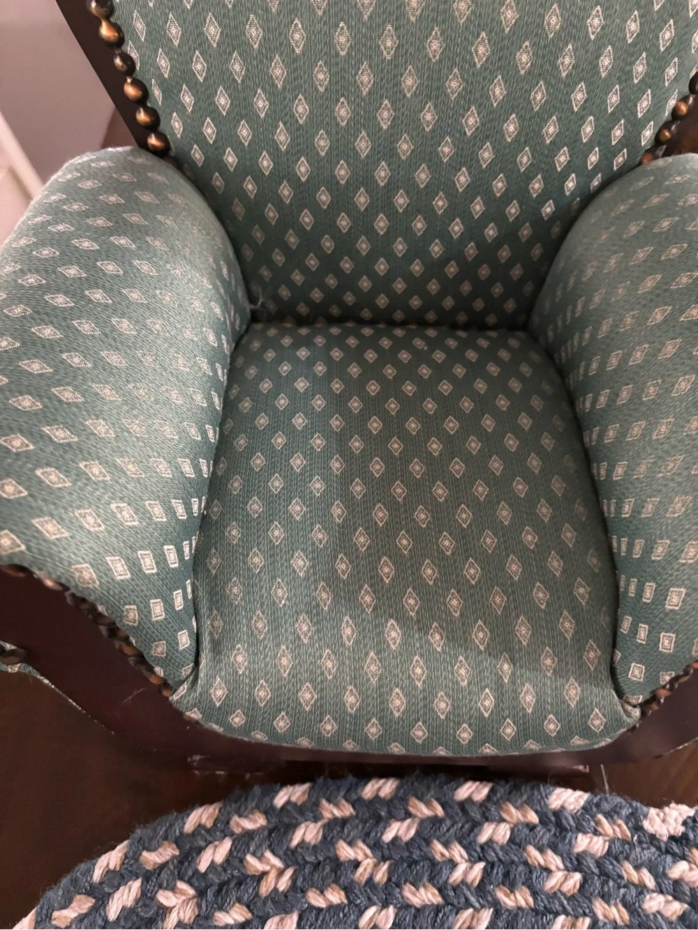 Dayton Hudson American Girl Doll sized Teal Upholstered Accent Chair